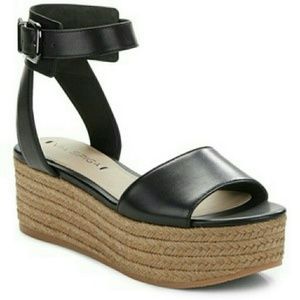 Via Spiga black genuine leather sandals.
